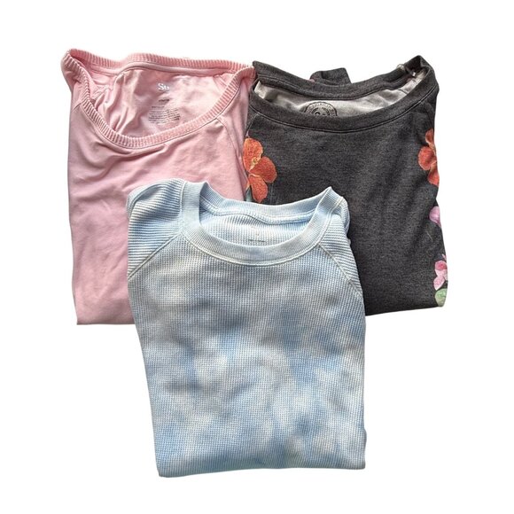 So Long-Sleeve Tops Floral & Tie-Dye & Pink Prints Bundle Womens XL (3-Pack) - Picture 1 of 16